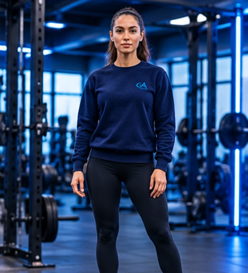 Femme en sweat GA dans une salle de musculation