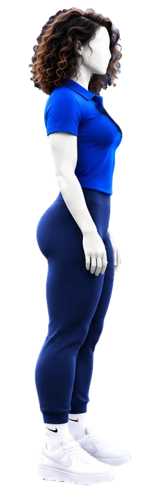 Mannequin femme de profil, côté droite