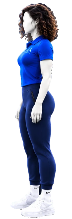 Mannequin femme de profil, côté gauche