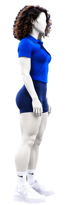 Mannequin femme de profil, côté droite