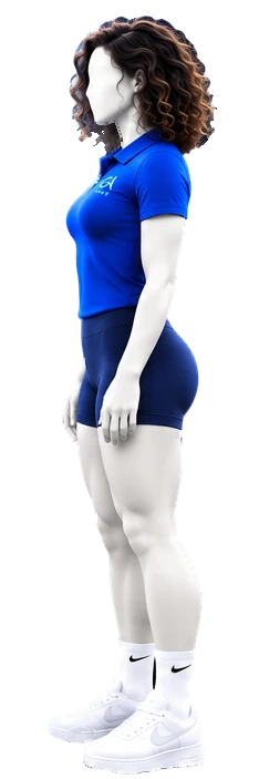 Mannequin femme de profil, côté gauche